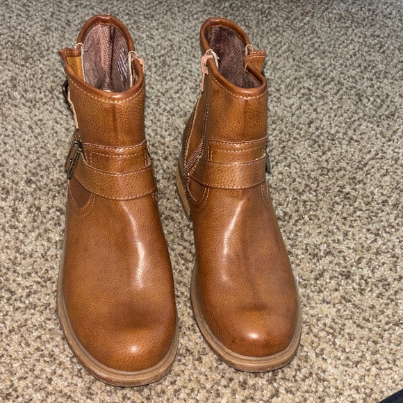 Boc Brown Moto Ankle Boots with Buckle Detail 7.5 - Picture 3 of 6